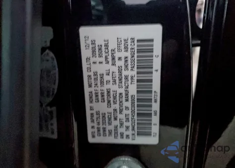 2013 Acura Tsx z USA, uszkodzony, nr VIN JH4CU2F45DC006905